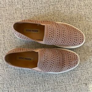 Steve Madden light pink laser cutout slip on sneakers size 8